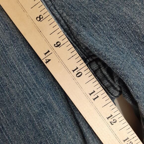 Soft Surroundings Mid Rise Wide Leg Jeans Front Pleated Y2K 70s Denim Sz Tall M - Picture 10 of 12